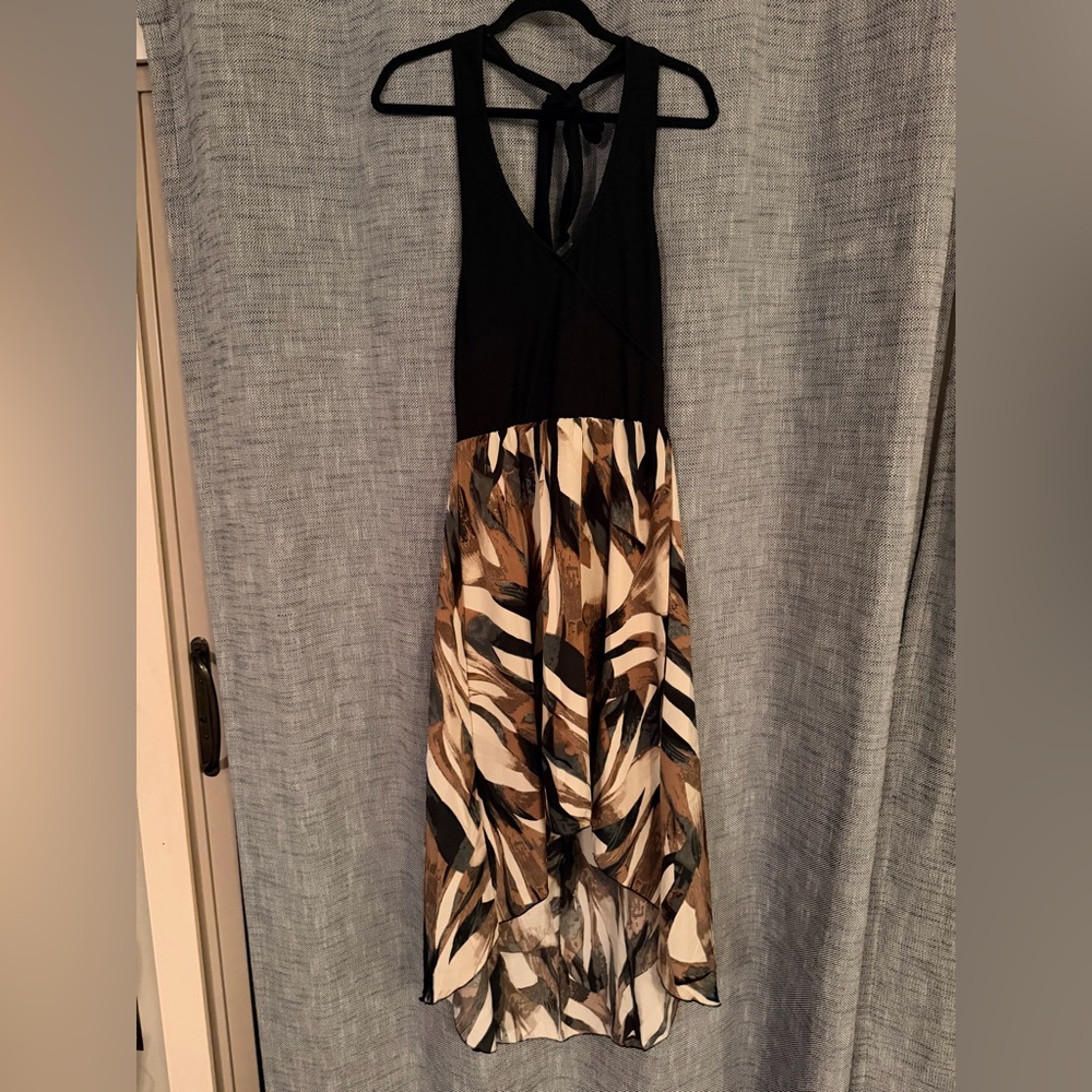Elegant and Comfy Black and Brown Women's Dress